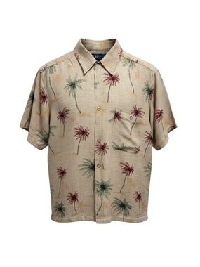 R&R Vintage Hawaiian Palm Tree Silk Shirt